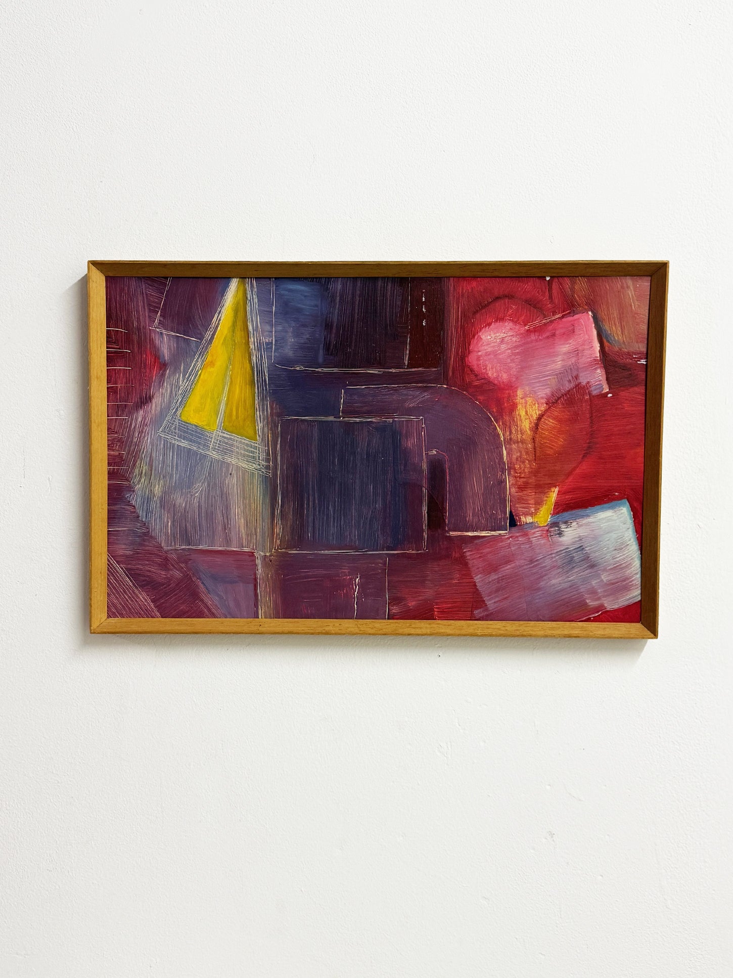 Vintage Abstract Geometric Expressionist Painting