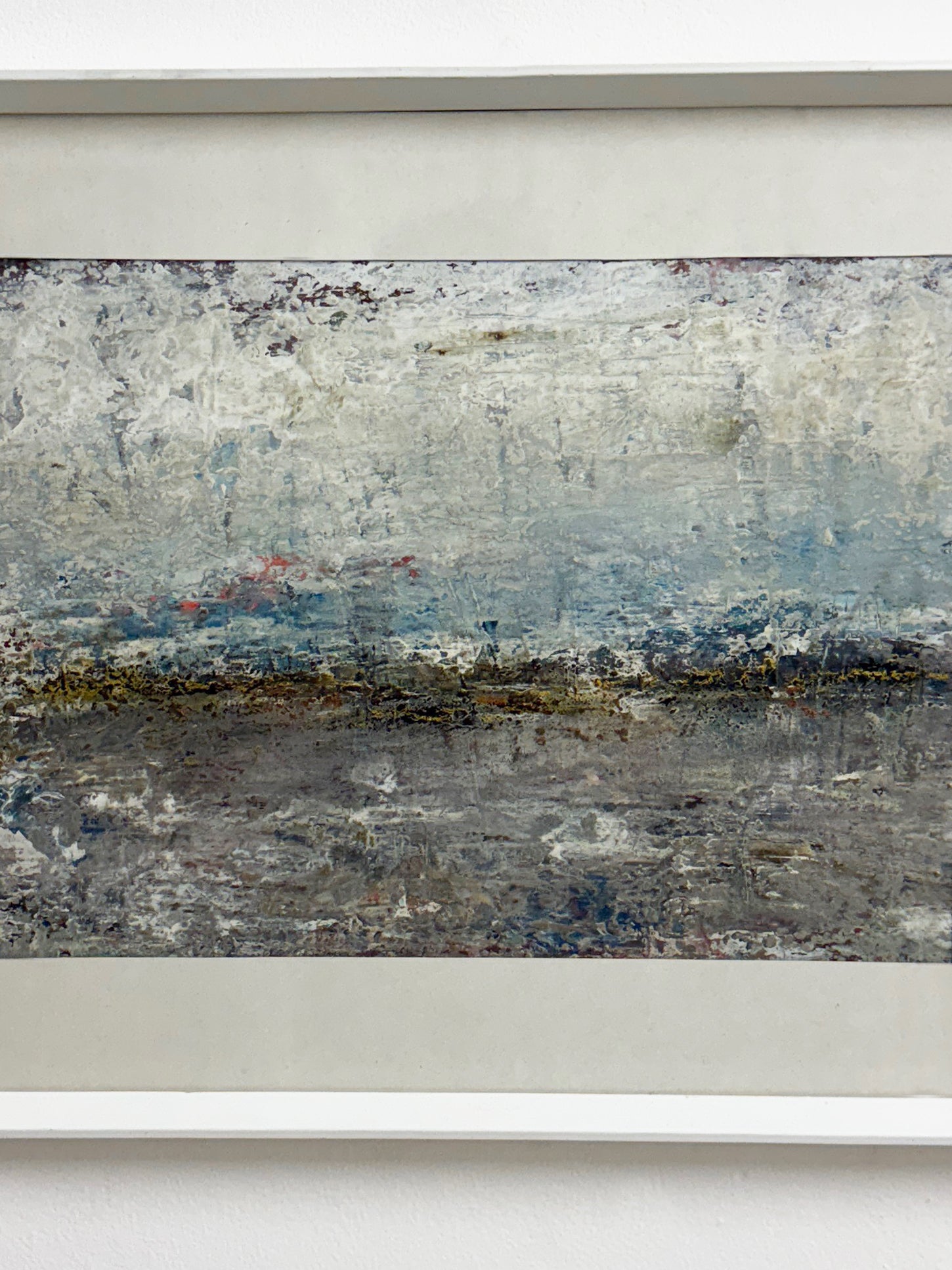 Vintage Nordic Landscape – Abstract Textured Painting in Soft Tones