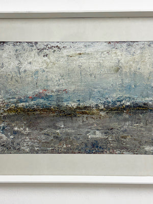 Vintage Nordic Landscape – Abstract Textured Painting in Soft Tones
