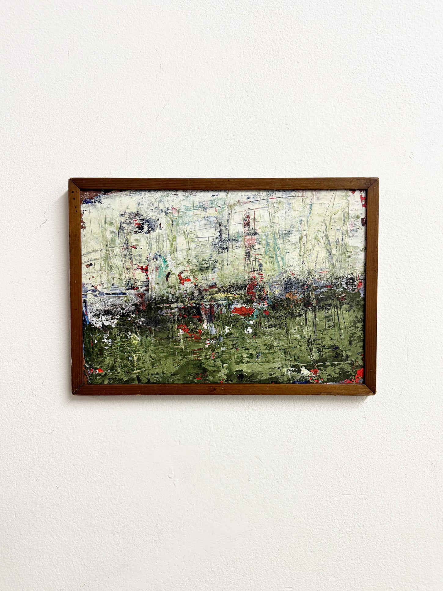 Vintage Textured Abstract Landscape Expressionist Oil Painting