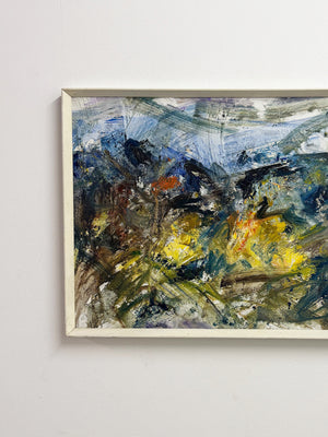 Swedish Mid-Century Abstract Expressionist Landscape Oil Painting