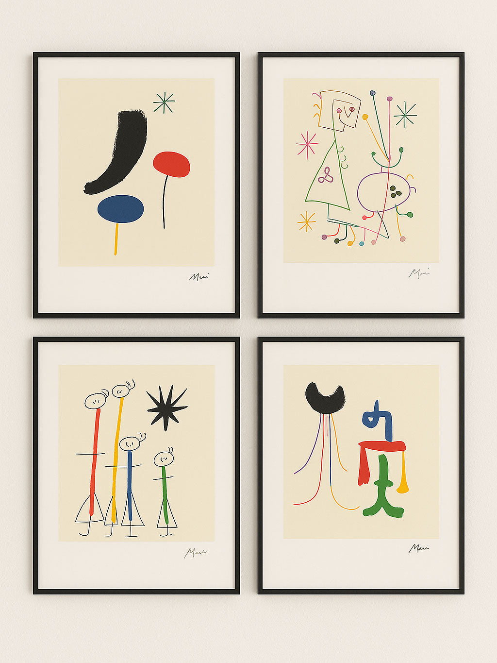Large Vintage Joan Miró Abstract Posters - Parler Seul - Colophon Maeght Édition 1947