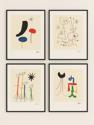 Large Vintage Joan Miró Abstract Posters - Parler Seul - Colophon Maeght Édition 1947