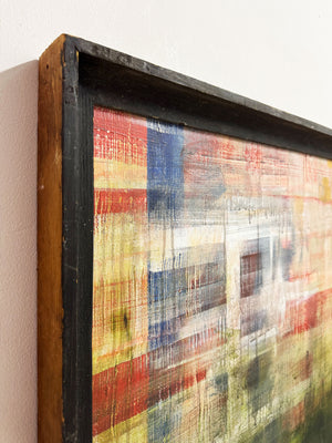 Extra Large Green & Red Modernist Abstract Painting