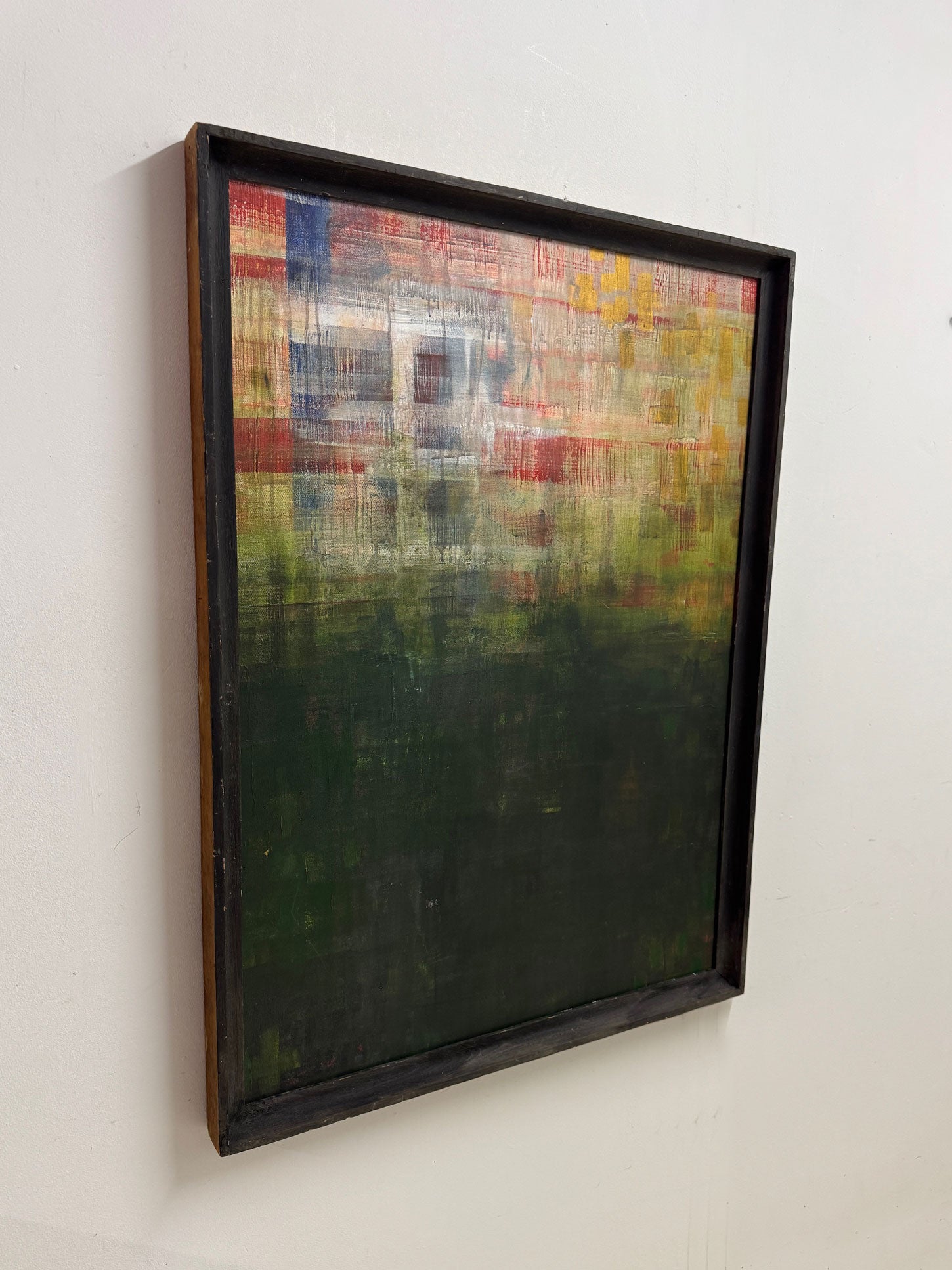 Extra Large Green & Red Modernist Abstract Painting