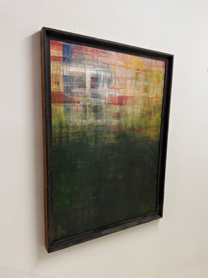 Extra Large Green & Red Modernist Abstract Painting
