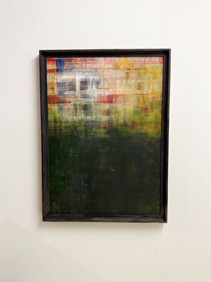 Extra Large Green & Red Modernist Abstract Painting