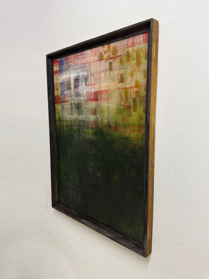 Extra Large Green & Red Modernist Abstract Painting